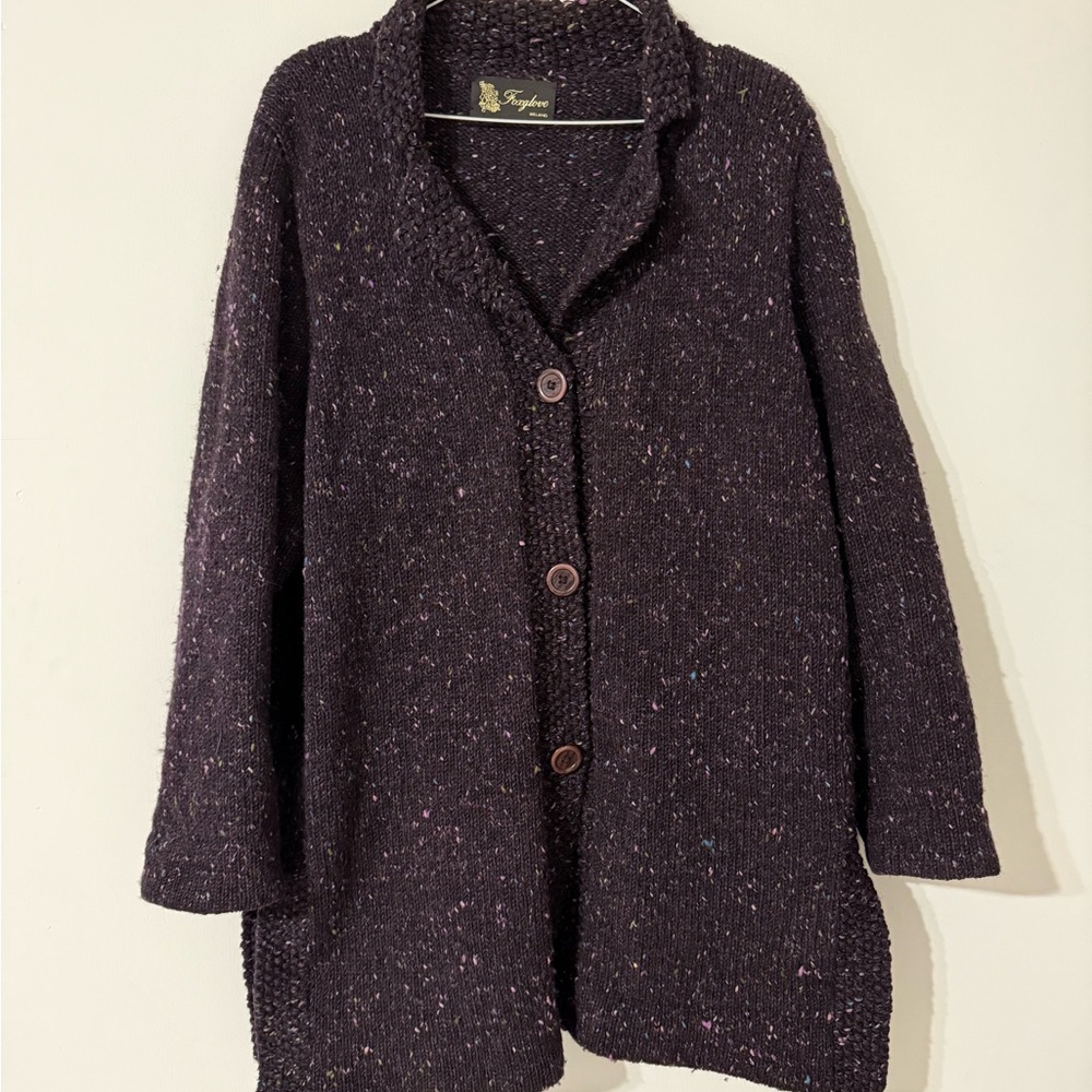 Foxglove Ireland Wool Vintage Cardigan Sweater Size XL